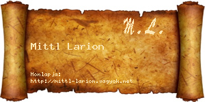 Mittl Larion névjegykártya
